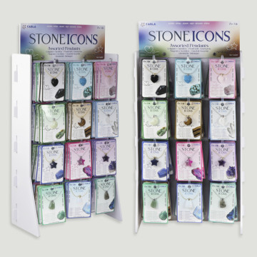 STONE ICONS. Mineral pendant, assorted - 144 units