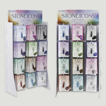 STONE ICONS. Colgante Mineral Punta + Cadena Acero – 72uds