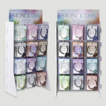 STONE ICONS. Pulsera Mineral c/ bola 6mm + Charm -144 uds