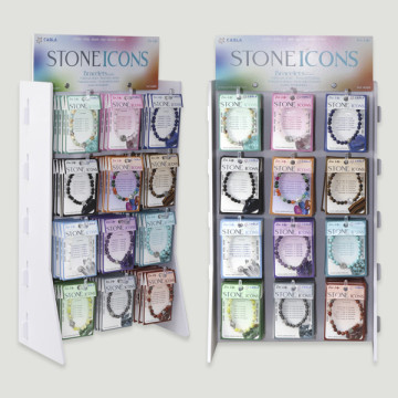STONE ICONS. Mineral Bracelet w/ 6mm ball + Charm -144 units