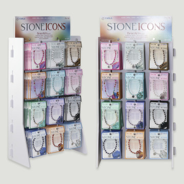 STONE ICONS. Pulsera Mineral c/ bola 4mm + Charm -144 uds