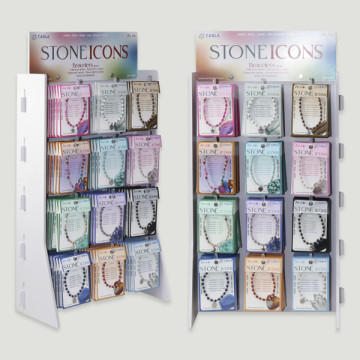 STONE ICONS. Mineral Bracelet w/ 4mm ball + Charm -144 units