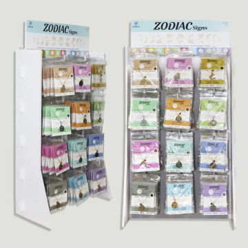 ZODIAC SIGNS. Colgante Acero Inox. dorado/plateado + bola mineral facetada – 144uds