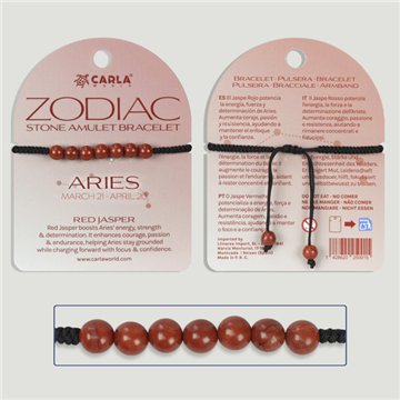 ARIES - Jaspe Rojo - Pulsera 7 bolitas