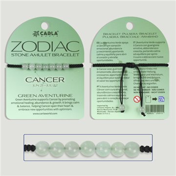 CÁNCER - Aventurina Verde - Pulsera 7 bolitas