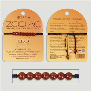 LEO - Carnelian Agate - 7-bead bracelet