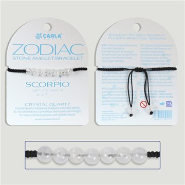 SCORPIO - Crystal Quartz - 7-bead bracelet