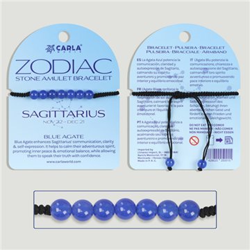 SAGITTARIUS - Blue Agate - 7-bead bracelet
