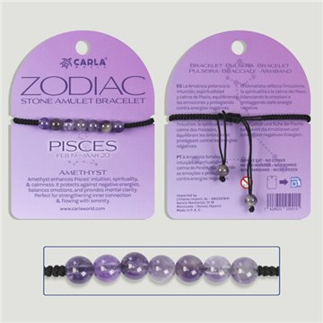 PISCIS - Amatista - Pulsera 7 bolitas