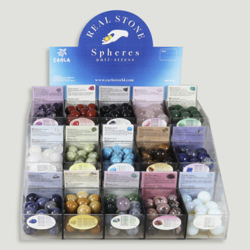 REAL STONE SPHERES. Mineral sphere display - 360 units
