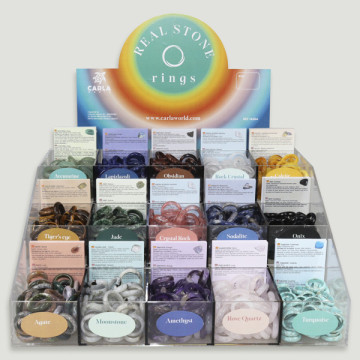 REAL STONE RINGS. Bagues minérales assorties – 900 unités