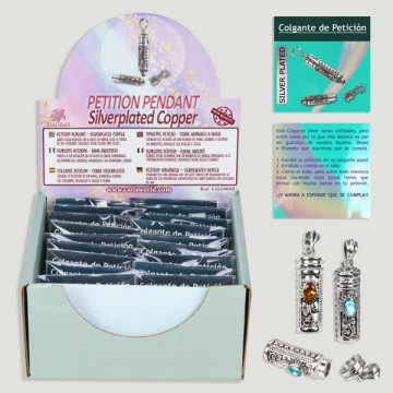 PETITION PENDANT. Pendentif pétition plaqué argent.