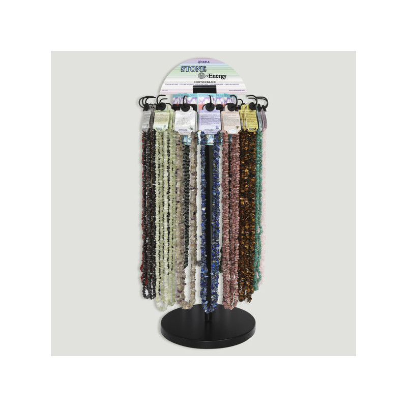 STONE ENERGY. Expositor giratorio mini. Collar Chip 90cm - 96uds STONE ENERGY. Expositor giratorio mini. Collar Chip 90cm - 96uds