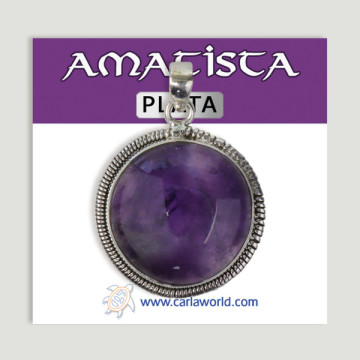 Pendentif en argent. Améthyste. À partir de 8,4 gr. (PRIX PAR GRAMME)