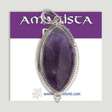 Pendentif en argent. Améthyste. À partir de 8,4 gr. (PRIX PAR GRAMME)