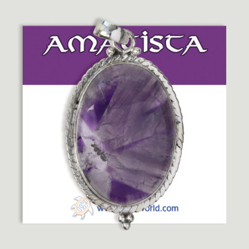 Pendentif en argent. Améthyste. À partir de 8,4 gr. (PRIX PAR GRAMME)