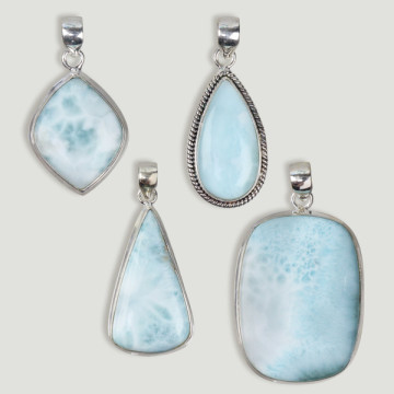 Pendentif en argent. Larimar. À partir de 7,6 gr. (PRIX PAR GRAMME)