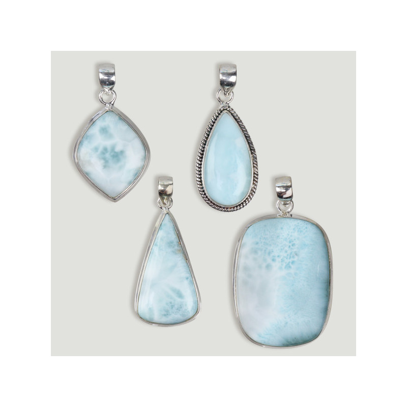 Pendente de Prata. Larimar. A partir de 7,6 gr. (PREÇO POR RELVA) Pendente de Prata. Larimar. A partir de 7,6 gr. (PREÇO POR RELVA)