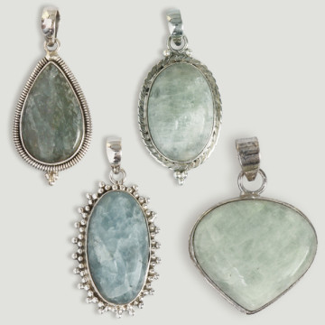 Colgante de Plata. Aguamarina. A partir de 6 gr. (PRECIO POR GRAMO)