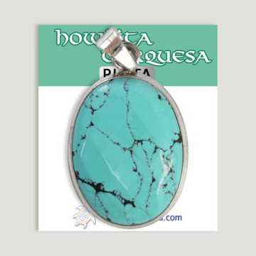 Pendentif en argent. Howlite turquoise. À partir de 11,3 gr. (PRIX PAR GRAMME)