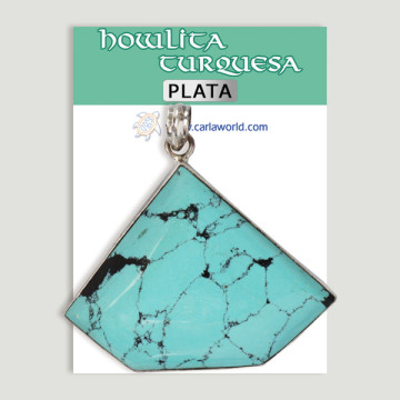 Pendentif en argent. Howlite turquoise. À partir de 11,3 gr. (PRIX PAR GRAMME)