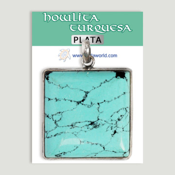Pendentif en argent. Howlite turquoise. À partir de 11,3 gr. (PRIX PAR GRAMME)