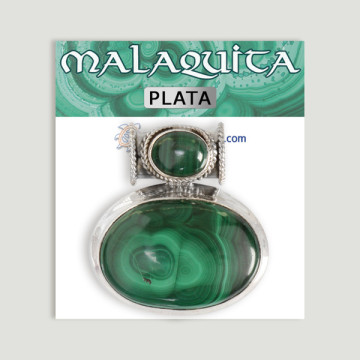 Pendente de Prata. Cabochão duplo de malaquite. A partir de 25,2 gr. (PREÇO POR RELVA)