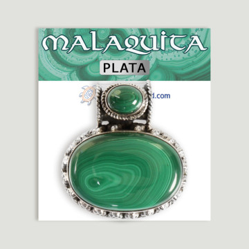 Pendente de Prata. Cabochão duplo de malaquite. A partir de 25,2 gr. (PREÇO POR RELVA)