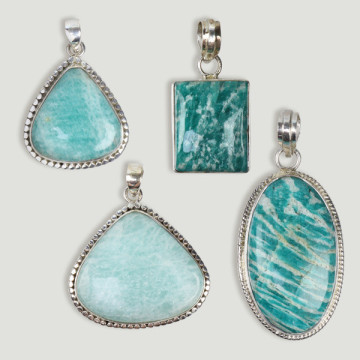 Colgante plata Amazonita. A partir 9gr.  (PRECIO POR GRAMO)