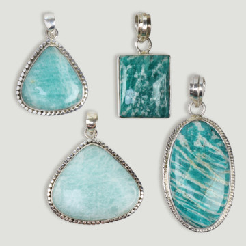 Pendentif en argent amazonite. À partir de 9gr. (PRIX PAR GRAMME)