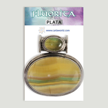 Colgante de Plata. Doble cabujón  Fluorita. A partir de 45,80 gr. (PRECIO POR GRAMO)