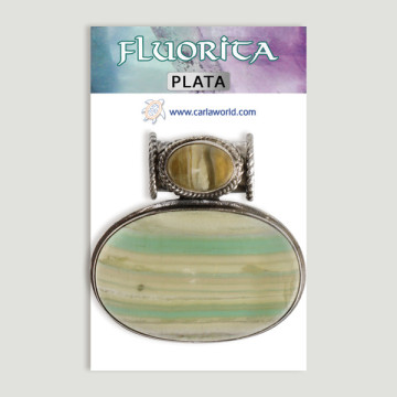 Colgante de Plata. Doble cabujón  Fluorita. A partir de 45,80 gr. (PRECIO POR GRAMO)