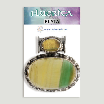 Colgante de Plata. Doble cabujón  Fluorita. A partir de 45,80 gr. (PRECIO POR GRAMO)
