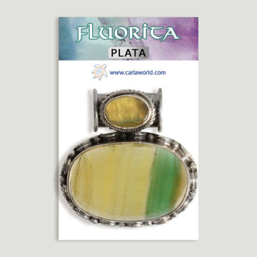 Colgante de Plata. Doble cabujón  Fluorita. A partir de 45,80 gr. (PRECIO POR GRAMO)