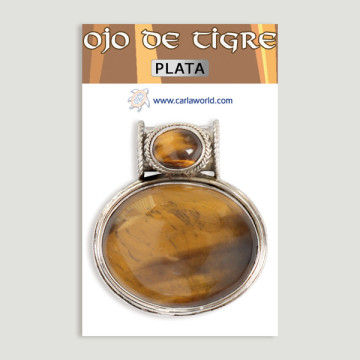 Colgante de Plata. Doble cabujón  Ojo de Tigre. A partir de 29,30 gr. (PRECIO POR GRAMO)