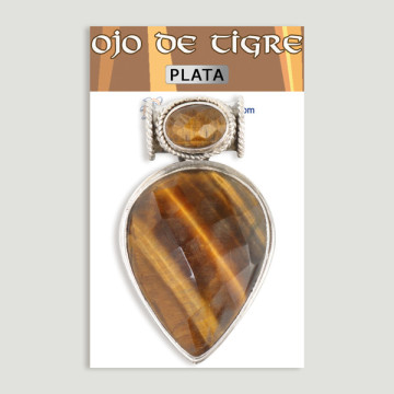 Colgante de Plata. Doble cabujón  Ojo de Tigre. A partir de 29,30 gr. (PRECIO POR GRAMO)