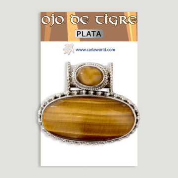 Colgante de Plata. Doble cabujón  Ojo de Tigre. A partir de 29,30 gr. (PRECIO POR GRAMO)