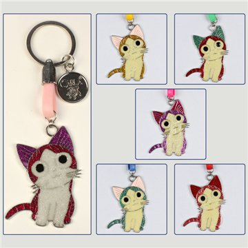 Llavero BFF. Gato sentado. Colores surtidos