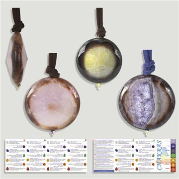 ÁGATA MATRIZ. Chakras. Colgante PLATA. 