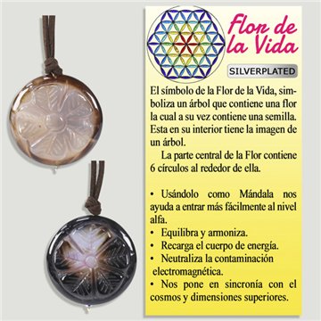 FLOR de la VIDA. ÁGATAS SURTIDAS. Colgante con cordón. Colores surtidos. 