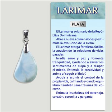 LARIMAR EXTRA. Colgante en Plata. Formas surtidas.