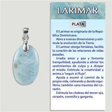 LARIMAR EXTRA. Colgante en Plata. Formas surtidas.