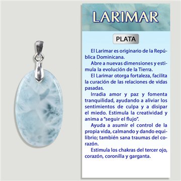 LARIMAR EXTRA. Colgante en Plata. Formas surtidas.