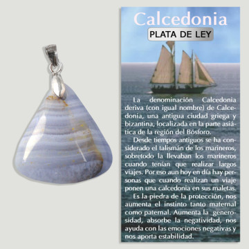 CALCÉDOINE. Petit pendentif ARGENT. Formes assorties/gratuites.