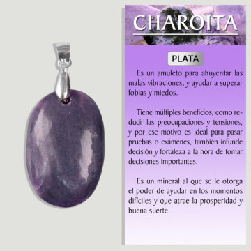 CHAROITA EXTRA. Colgante PLATA. Formas surtidas/ libres.