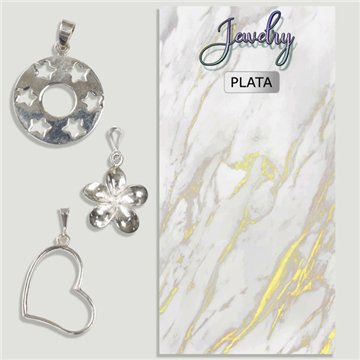 FLOWER/STAR/HEART. SILVER Pendant