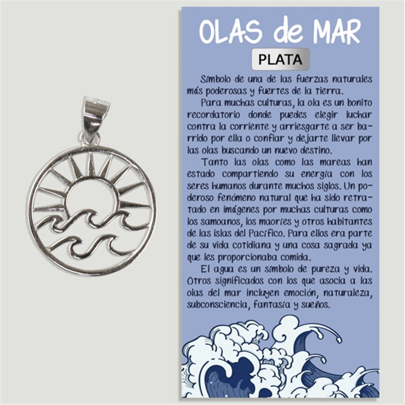 VAGUES DE LA MER (Coucher de soleil). Pendentif ARGENT. 17 mm VAGUES DE LA MER (Coucher de soleil). Pendentif ARGENT. 17 mm