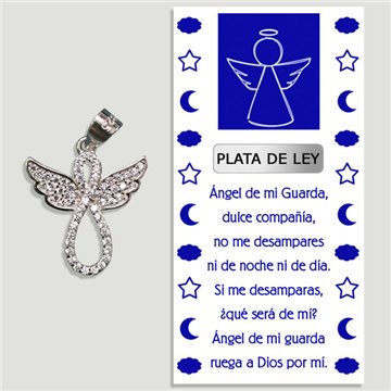 LITTLE ANGEL. SILVER Pendant and Zirconia. 16x17mm