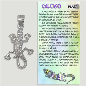 GECKO. SILVER Pendant and Zirconia. 15x20mm