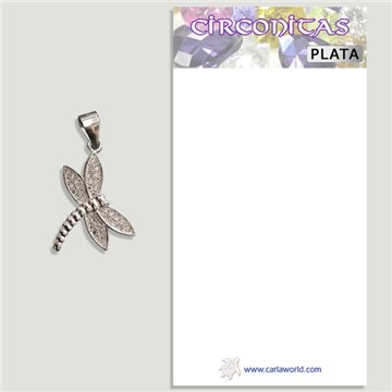 DRAGONFLY. SILVER Pendant and Zirconia. 17x18mm